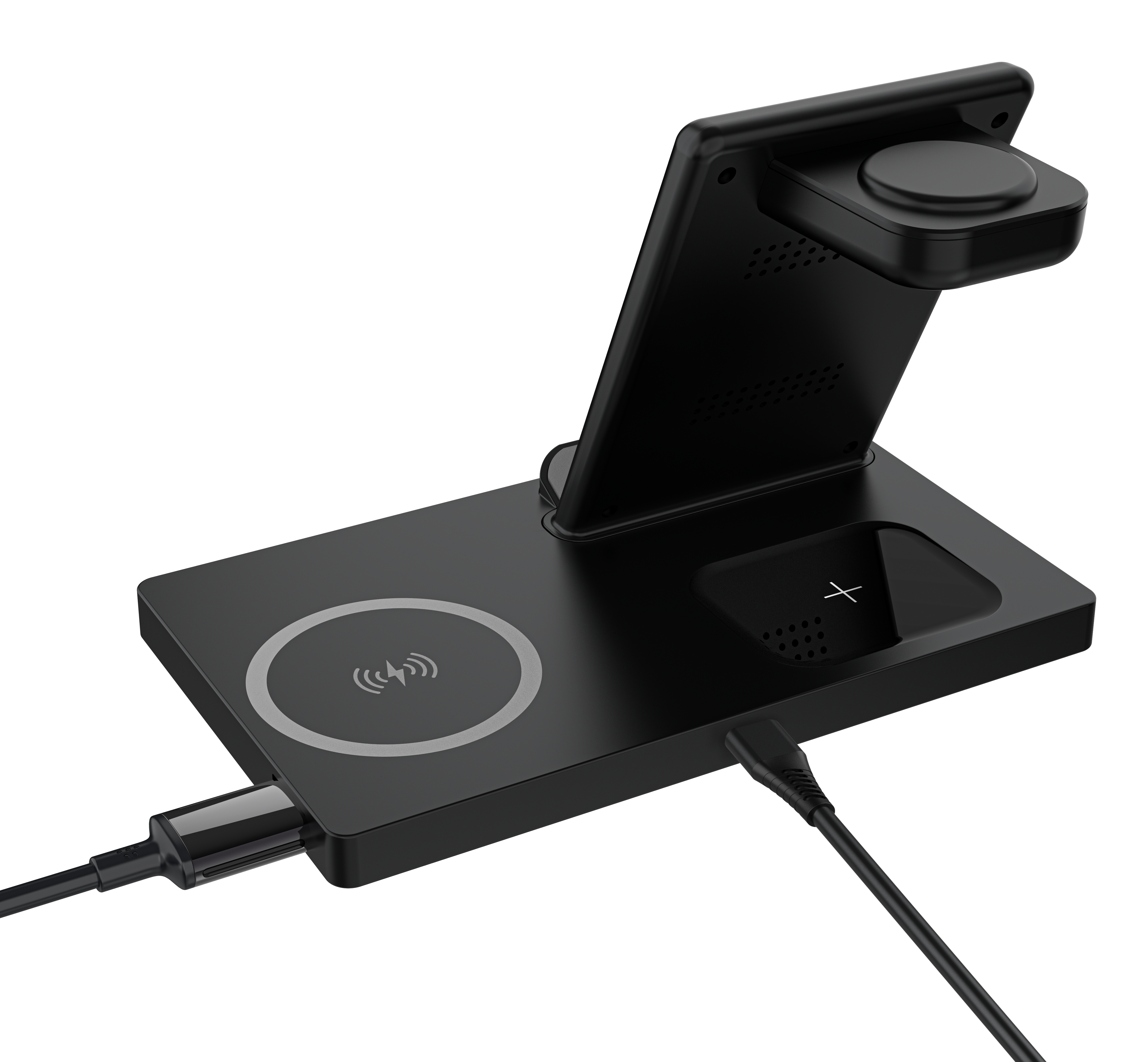 LAX Gadgets 5-in-1 Wireless Fast Rapid Charging Stand For Iphone/Ipad, Airpods and Watch Bands