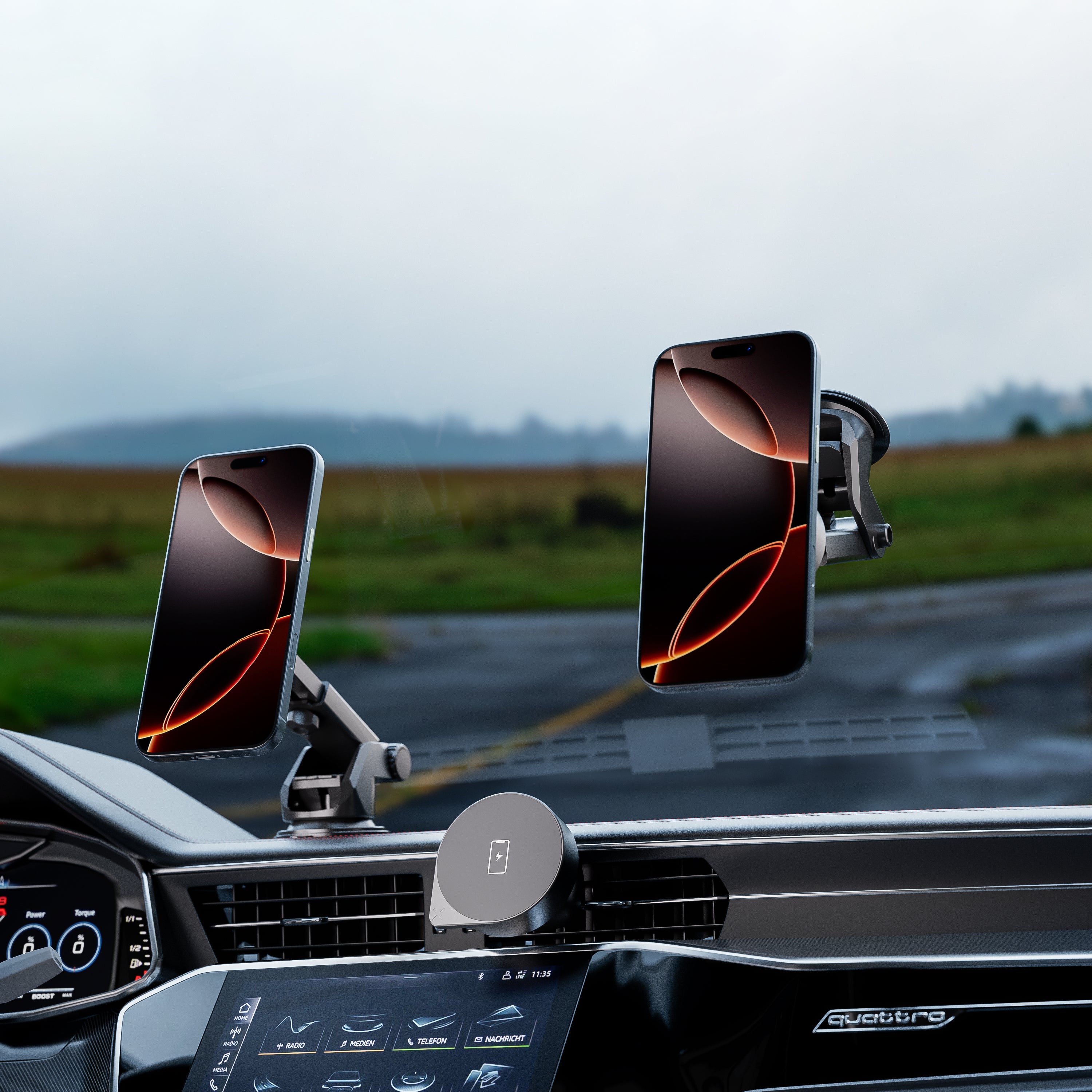 4-in-1 MagSafe Car Charger Mount + Retractable USB-C