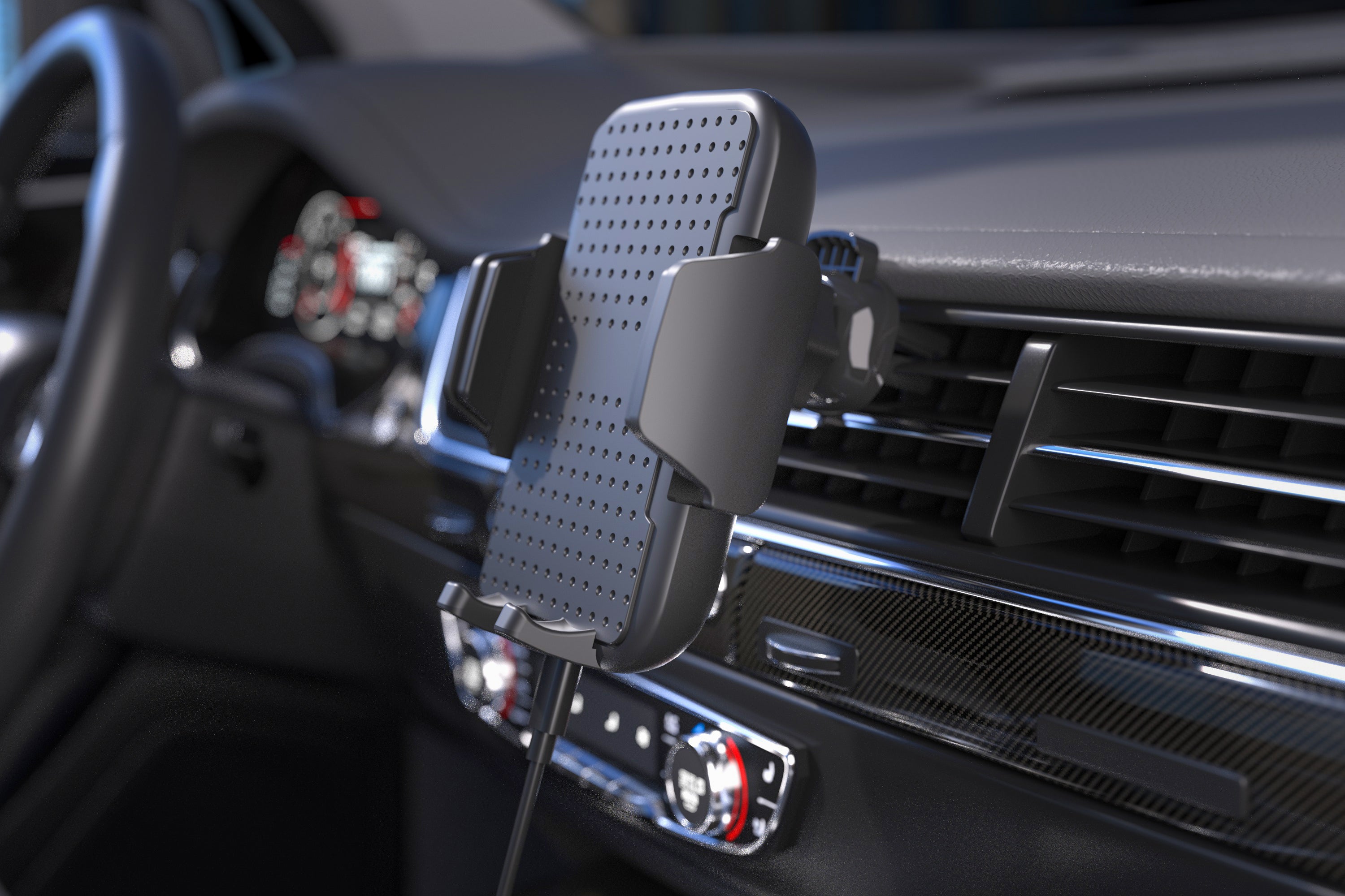 Wireless Charging Vent Mount with 20W Car Charger and USB-C to USB-C Cable