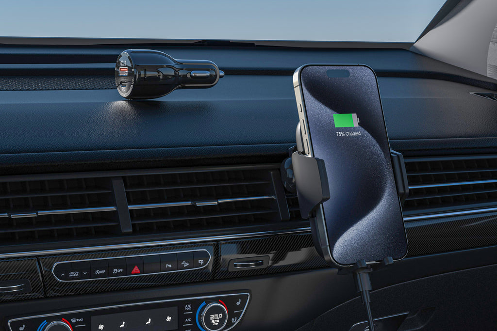 Wireless Charging Vent Mount with 20W Car Charger and USB-C to USB-C Cable