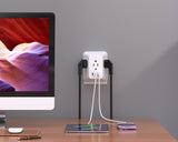 LAX Wall Plate Surge Protector Outlet Adapter with 3 Outlets, 2 USB-C Ports, and 1 USB Port