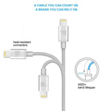 Apple MFi Certified Lightning to Metallic USB Cable (4ft)