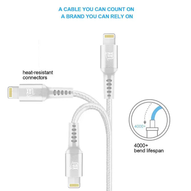 LAX Apple MFi Certified Iphone Cables - 4ft
