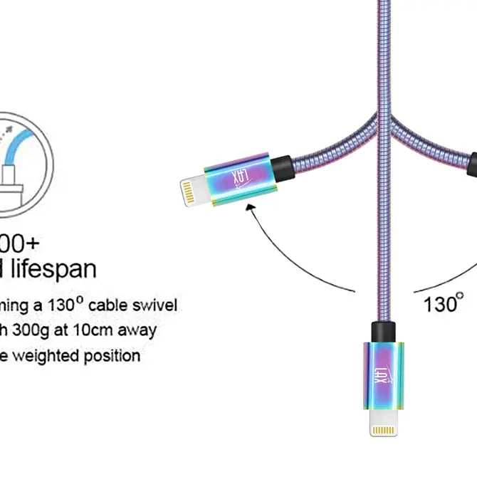 Apple MFi Certified Iphone to Metallic USB Cable (4ft)
