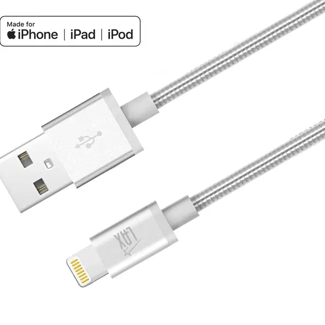 Apple MFi Certified Iphone to Metallic USB Cable (4ft)