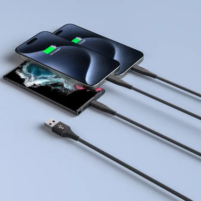 3-in-1Mfi Certified Iphone and 2x USB-C Cable