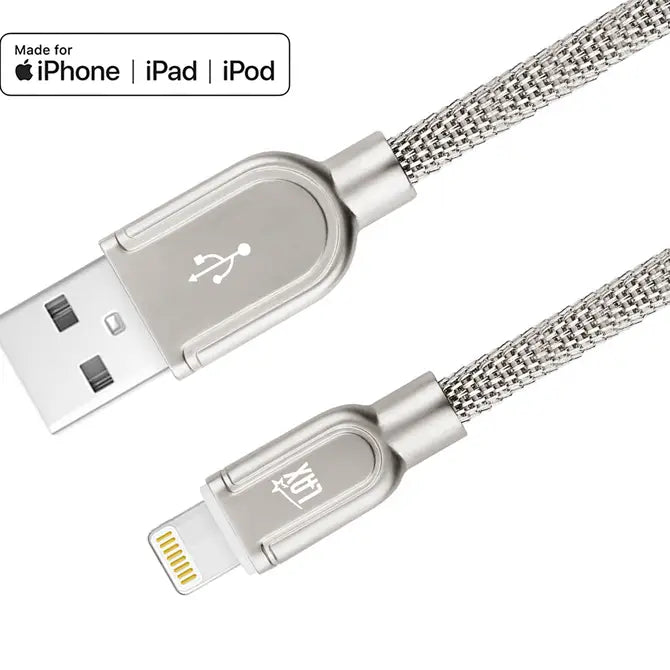 Apple MFi Certified Iphone to Metallic USB Cable (4ft)