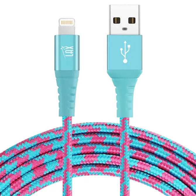 Apple MFi Certified Iphone Cable Multi-Color- 10ft