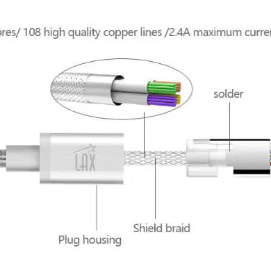 Apple MFi Certified Iphone to Metallic USB Cable (4ft)