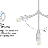 Apple MFi Certified Lightning to Metallic USB Cable (4ft)