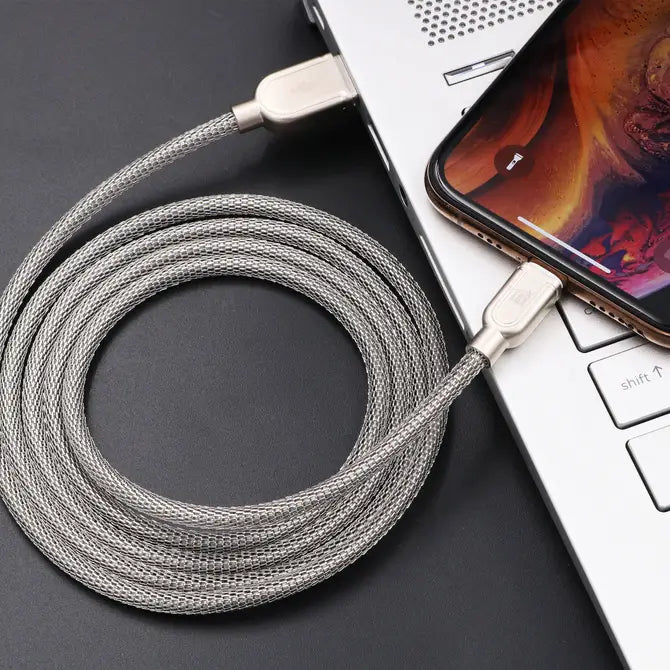 Apple MFi Certified Iphone to Metallic USB Cable (4ft)
