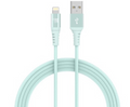 Apple MFi Certified Iphone to USB Braided Cable - 10 Feet - Surf