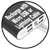 LAX Pro 16800 Portable Charger Battery Backup 4 High Speed Charging USB Ports (Black)