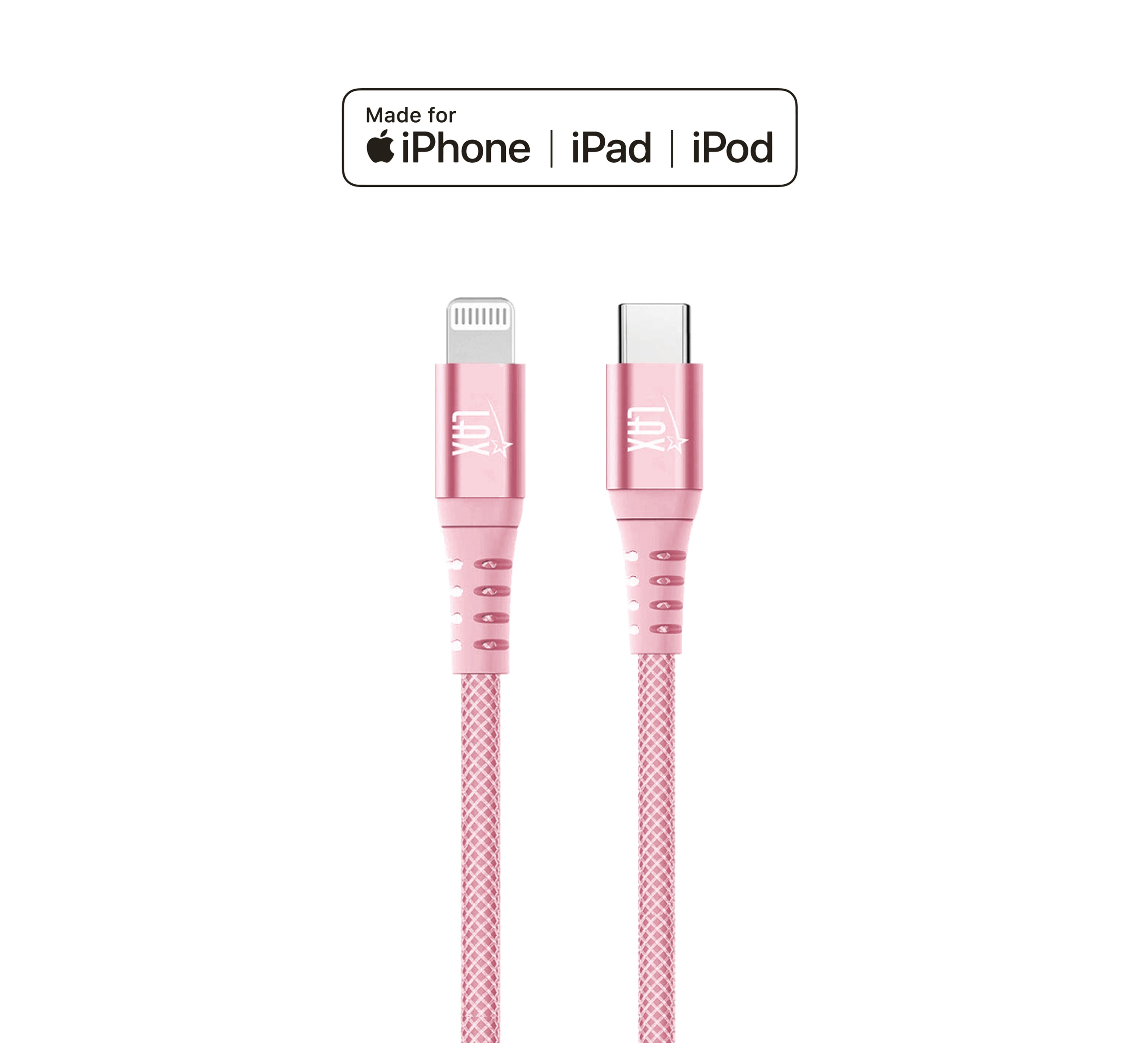 LAX USB C to Iphone Cable - 4 FT [Apple MFi Certified] Fast Charging Braided Sync Cord, Compatible with iOS Devices iPhone 11/11 Pro/11 Pro Max/XS Max/XS/XR/X/8 Plus/8, iPad & More