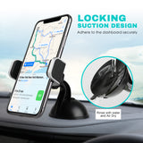 Genuine Vegan Leather Universal Car Mount, Luxury Premium Dash Mount Cell Phone Car Holder Universal Grip - Retail Pack