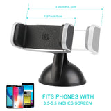 Genuine Vegan Leather Universal Car Mount, Luxury Premium Dash Mount Cell Phone Car Holder Universal Grip - Retail Pack