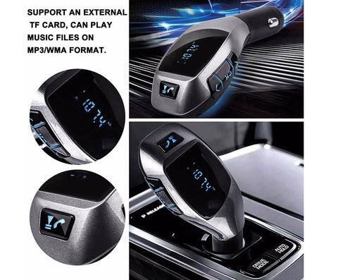 LAX Bluetooth FM transmitter Car Kit Wireless Handsfree - Black –