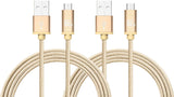 2 Pack Durable Braided Micro USB Cables (10ft)