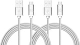 2 Pack Durable Braided Micro USB Cables (10ft)