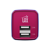LAX 2 Port USB Wall Charger 2.4A with Apple MFi Certified Lightning Cable (6ft)