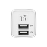 LAX 2 Port USB Wall Charger 2.4A with Apple MFi Certified Lightning Cable (6ft)