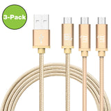 2 Pack Durable Braided Micro USB Cables (10ft)