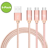 2 Pack Durable Braided Micro USB Cables (10ft)