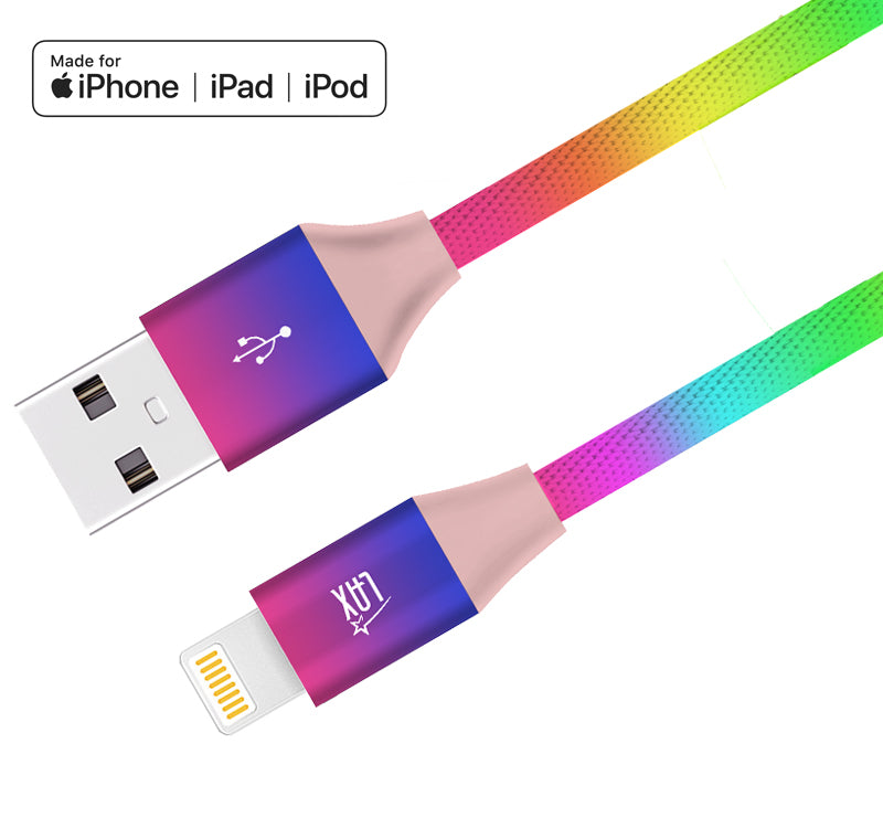 LAX iPhone Charger Iphone Cable - Rainbow MFi Certified Durable Braided Apple Iphone  USB Cord for iPhone 11/11 Pro Max/XS Max/X/iPad, iPod & More