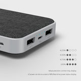 LAX Stylish Fabric 10000mAh Dual USB Portable Power Bank Battery with Dual Inputs Lightning and Micro
