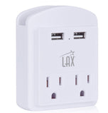 LAX 2-Outlet Surge Protector with Dual USB Ports