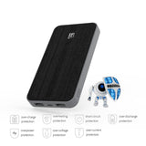LAX Stylish Fabric 10000mAh Dual USB Portable Power Bank Battery with Dual Inputs Lightning and Micro