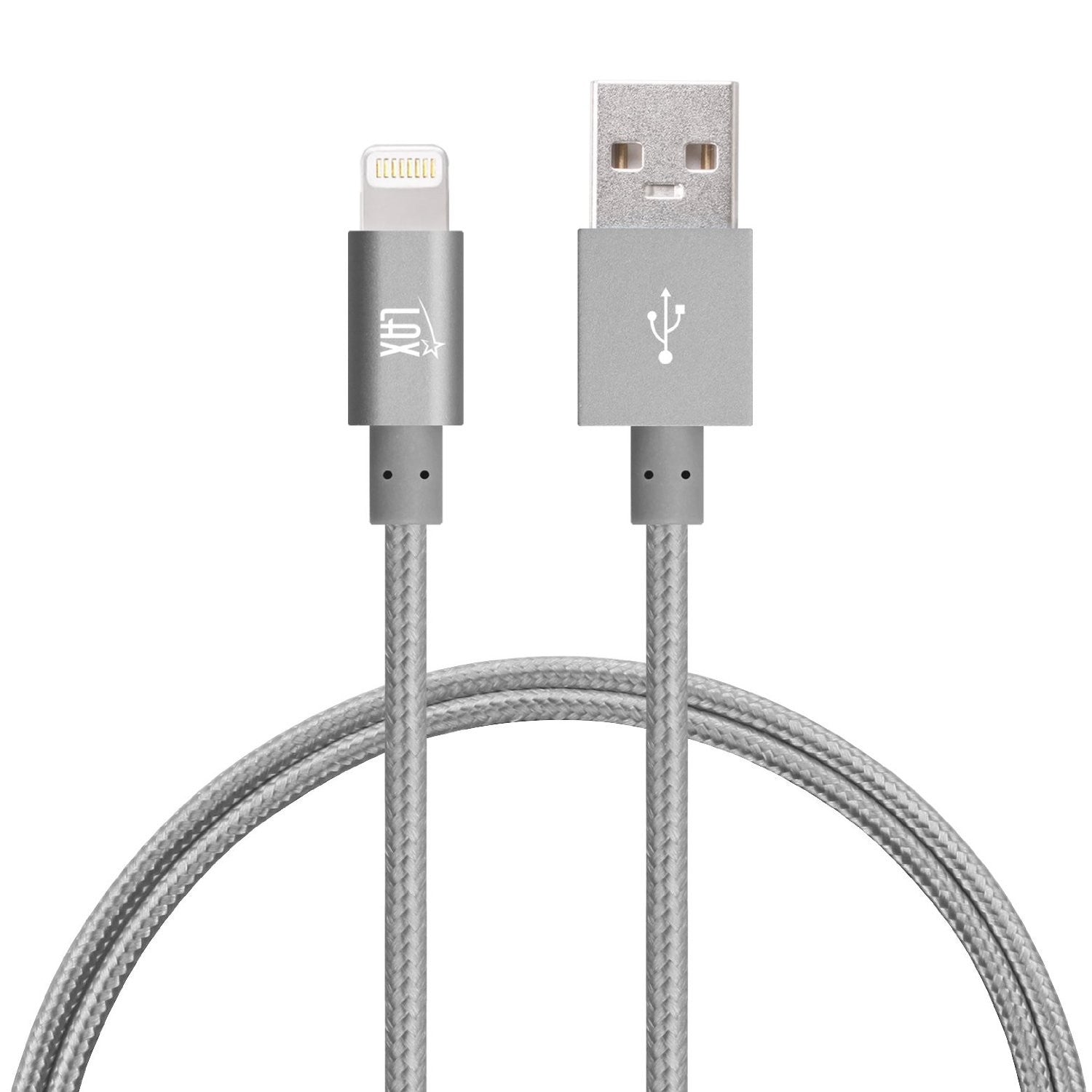 [2 Pack] iPhone charger, LAX Gadgets Iphone to USB Braided Cable (4ft) for iPhone 6s 6 Plus 5s 5c 5, iPad Pro Air 2, mini [Apple MFi Certified] (Gray)