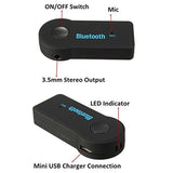 Universal Bluetooth Audio Music Streaming Wireless Receiver AUX Adapter With Mic