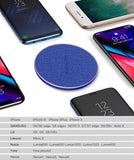 Wireless Charger Fabric Qi Wireless Charger Fast Charging Pad for iPhone Samsung and More
