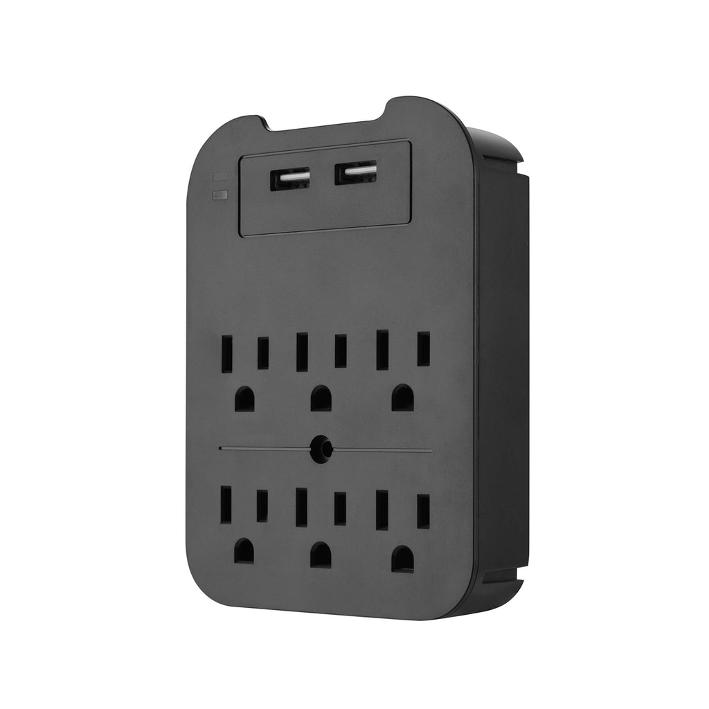 Surge Protector 2 or 6 Wall Outlets and 2 USB Ports