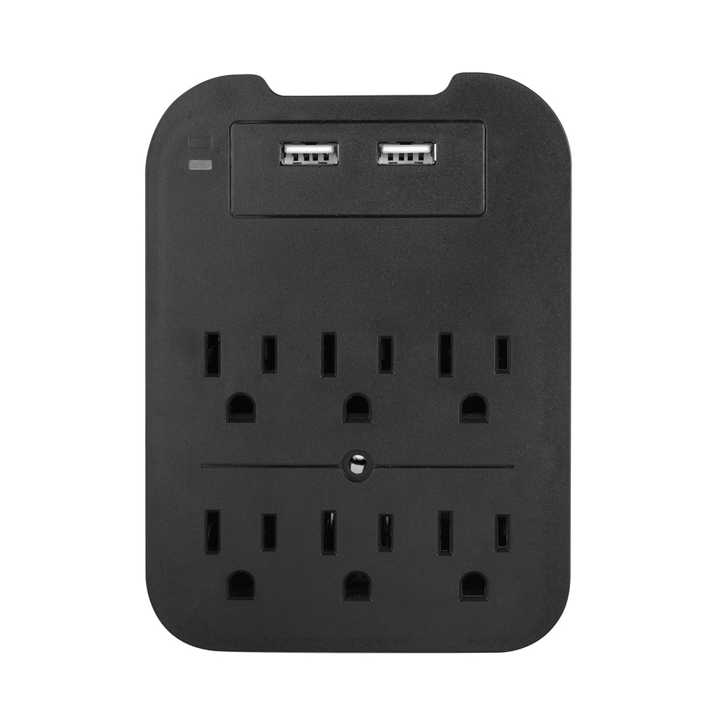Surge Protector 2 or 6 Wall Outlets and 2 USB Ports