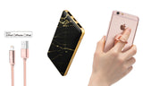 Bundle: Marble Power Bank 8000mAh with USB Type C Port and Apple Certified Lightning Cable and Phone Holder Ring