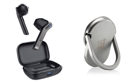 LAUD True Wireless Bluetooth Earphones with Orbit Ring Phone Stand