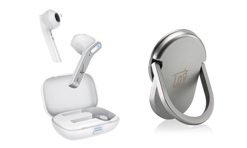 LAUD True Wireless Bluetooth Earphones with Orbit Ring Phone Stand