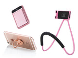 Bundle: Powerful Compact 12,000mAh Dual USB Power Bank + Neck Lounger Phone Holder + Finger Grip Ring Stand