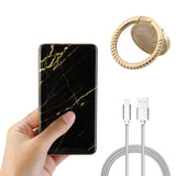 Travel Bundle Marble 8000mAh Powerbank with Marble Phone Ring and 3feet Charging Cable for iPhone