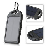 LAX Universal Waterproof 8000mAh portable dual USB solar power bank with LED Light