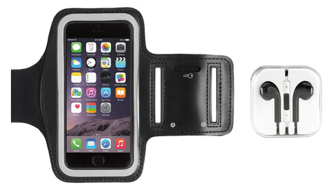 LAX Gadgets Sport Armband and Apple EarPods for iPhone 4/4s/5/6 and iPod Touch