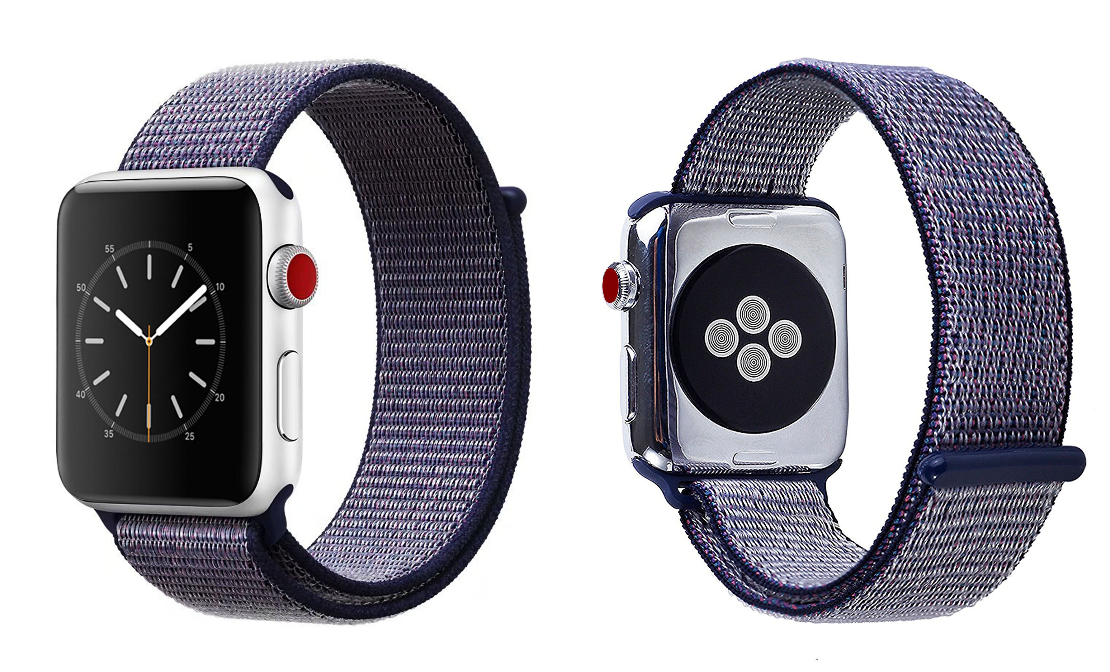 Breathable Nylon Sport Loop Band (Adjustable Velcro) for Apple Watch Series 1/2/3 Sport, Edition