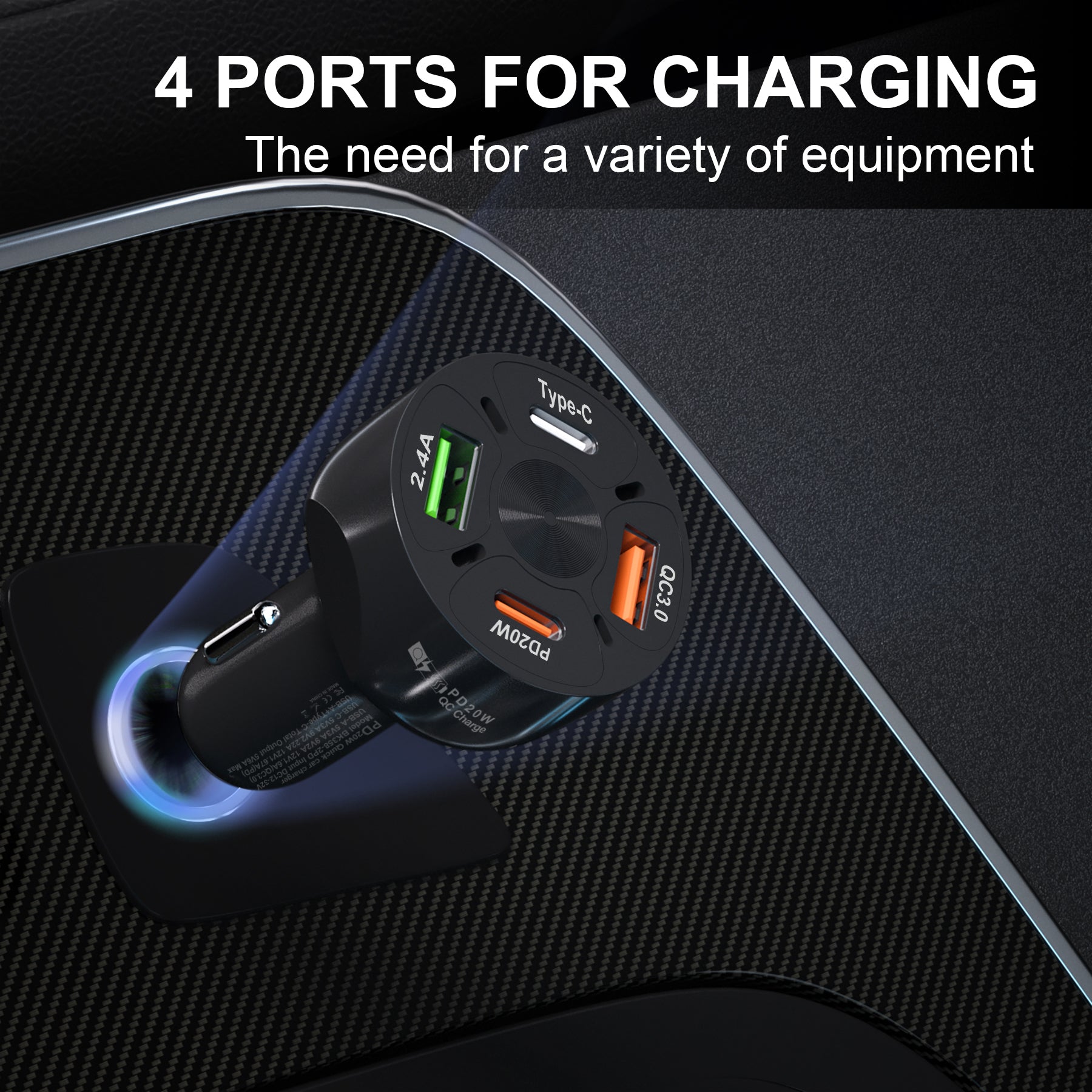 LAX 4 Port Car Charger