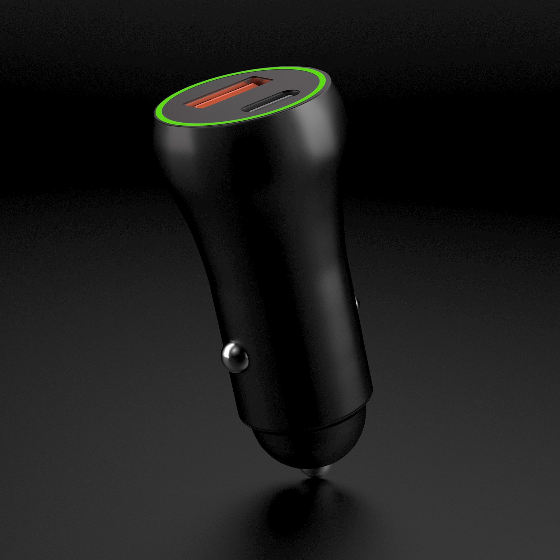 LAX Car Charger 20W with 1 USB-C and 1 USB-A - Black