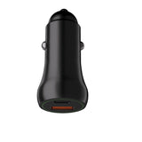 LAX Car Charger USBPD 20W with 1 USB-C and 1 USB-A - Black