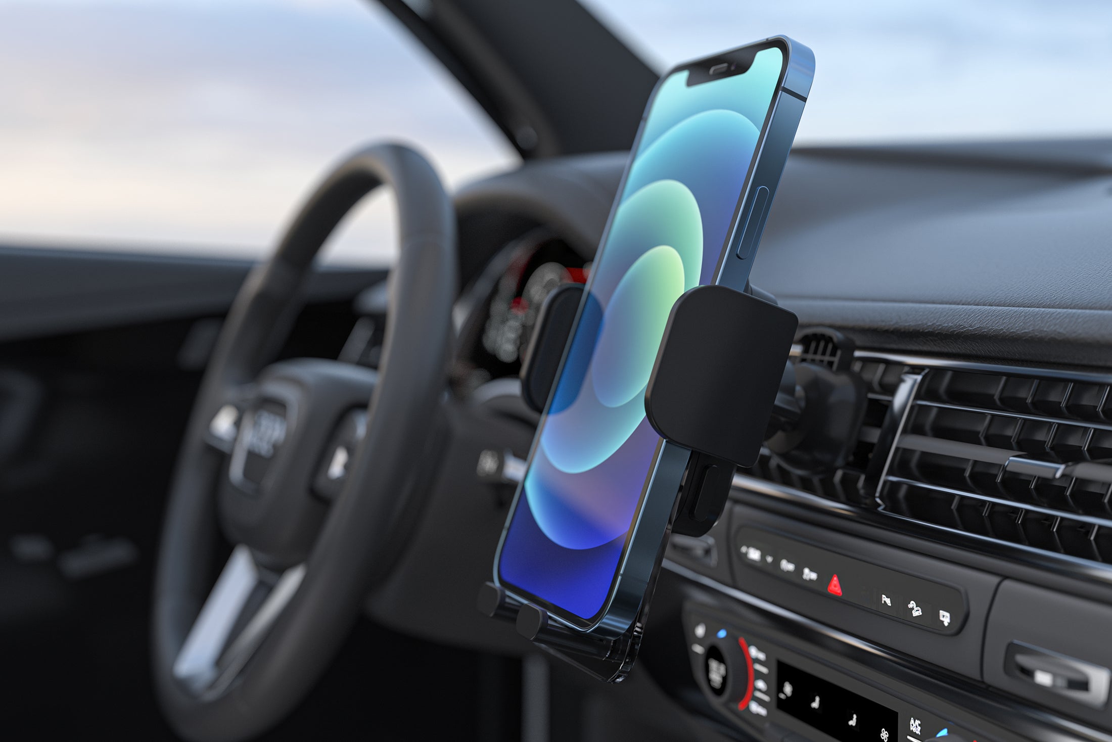 LAX Cradle Vent Phone Holder for Car - Adjustable Side Jaws, Portable with Quick Release Button - Premium Phone Mount for Car- Clear