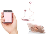 Compact 12,000mAh Power Bank, Pure Wireless Bluetooth Earphones and Phone Ring Stand