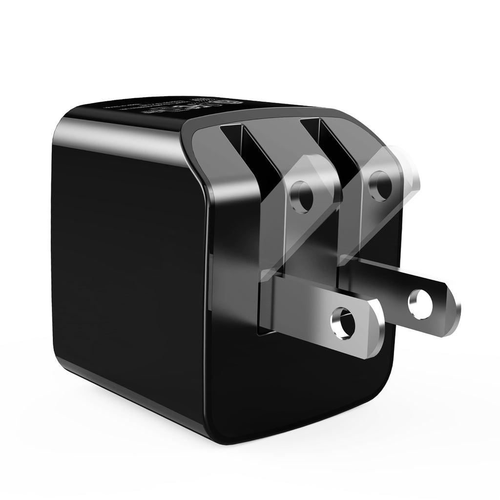 LAX 2 Port USB Wall Charger 2.4A with Apple MFi Certified Iphone Cable (6ft)